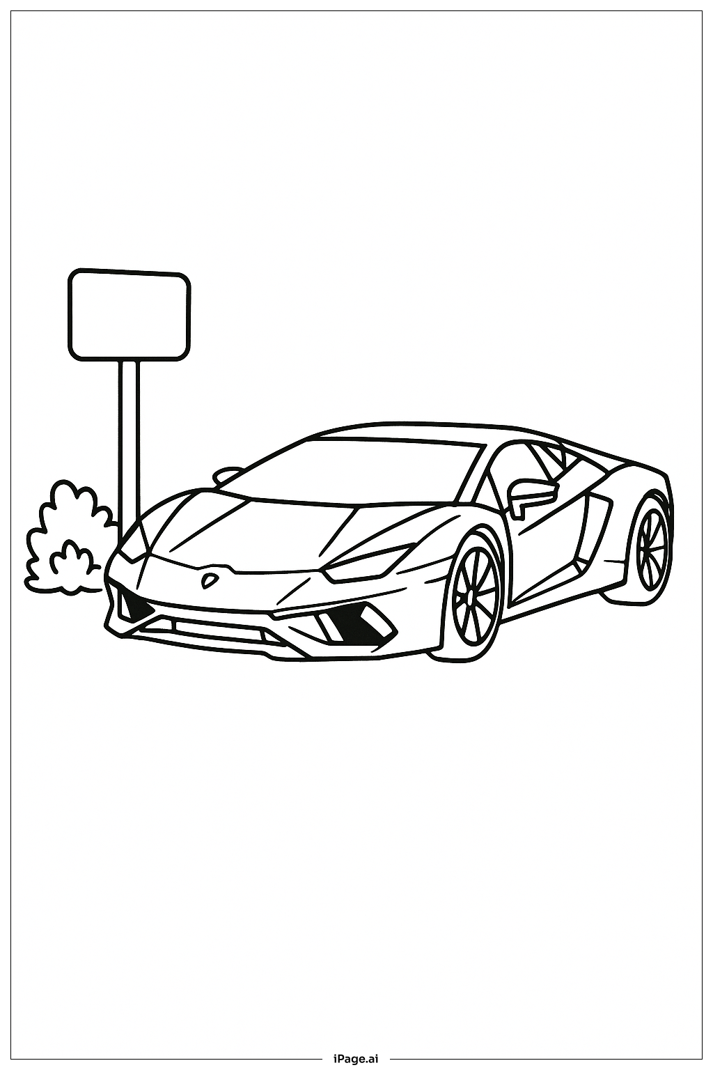  Trang tô màu Lamborghini Bên Biển Chỉ Dẫn 