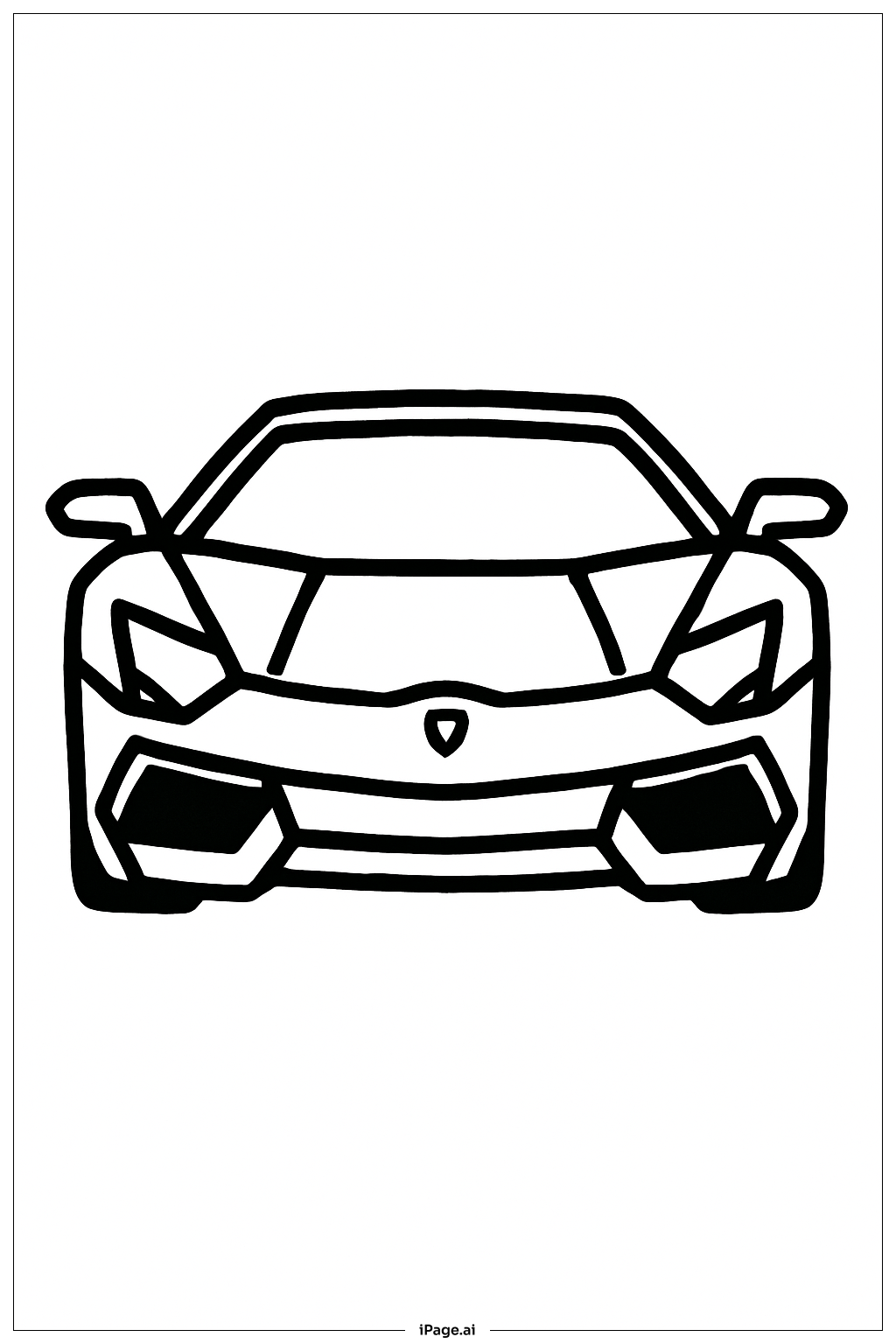  兰博基尼正面图填色页 
