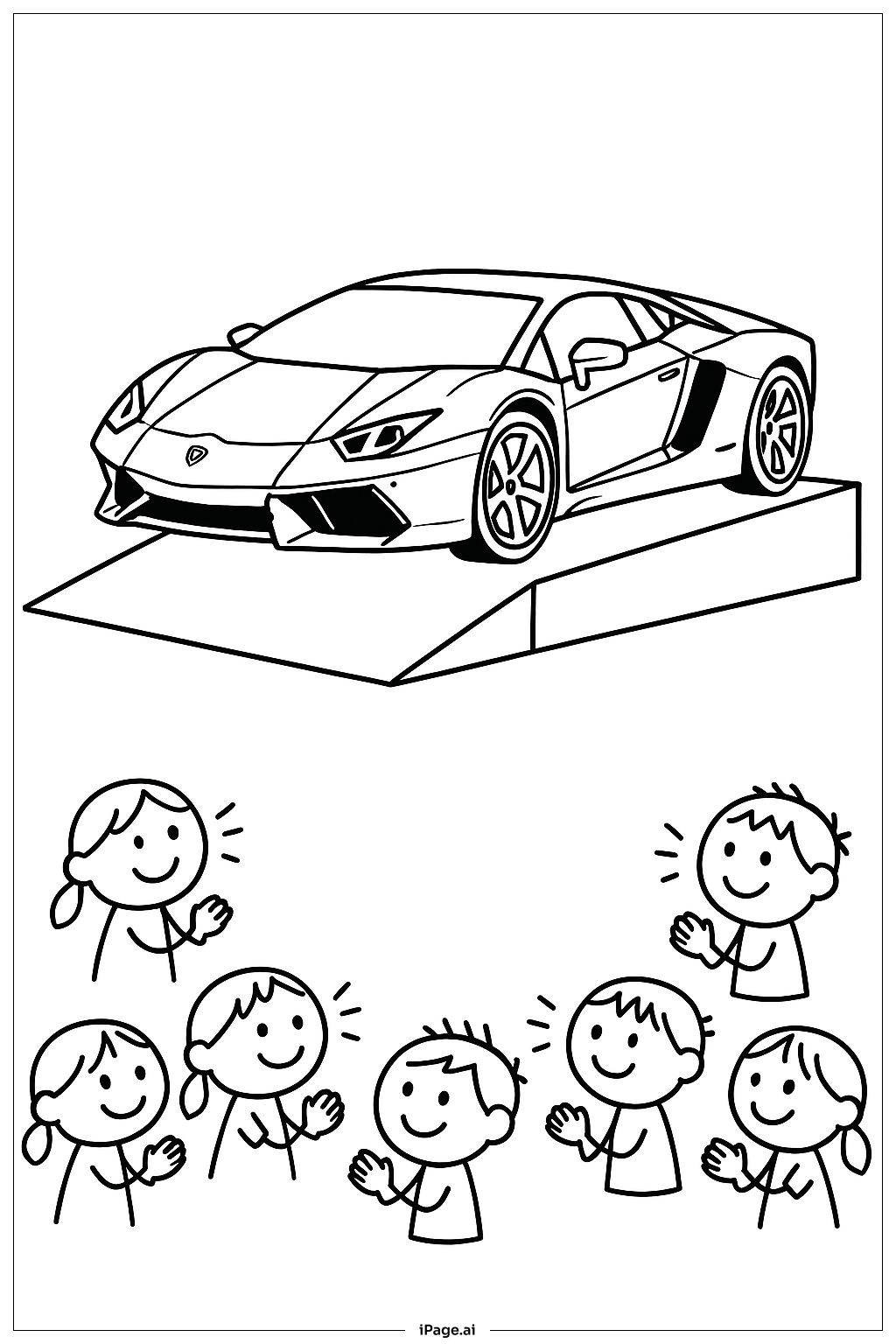  ランボルギーニ ランプでの走行の塗り絵ページ 