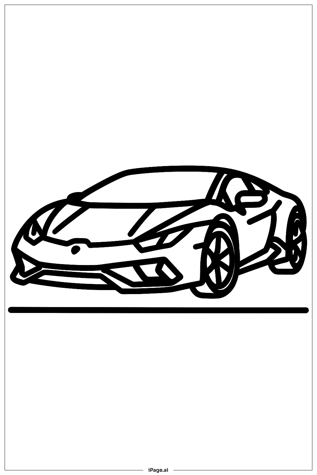  平底座跑车兰博基尼填色页 