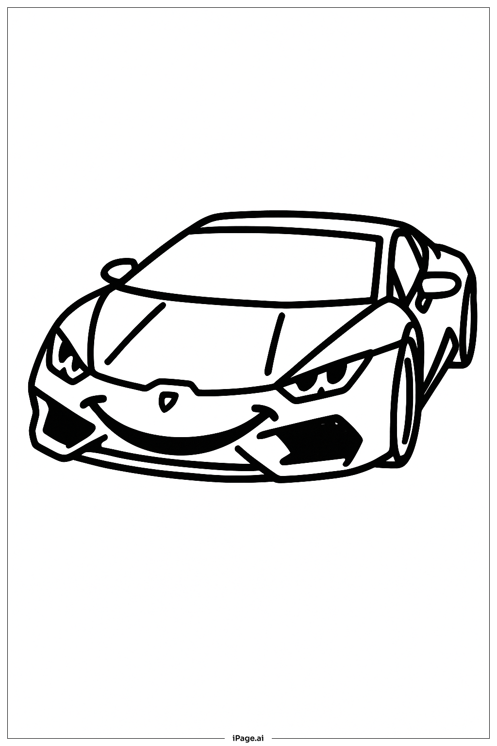  兰博基尼微笑的前大灯填色页 