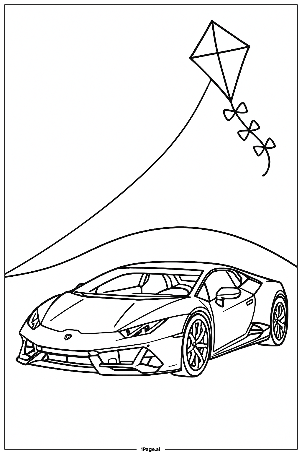 风筝兰博基尼填色页