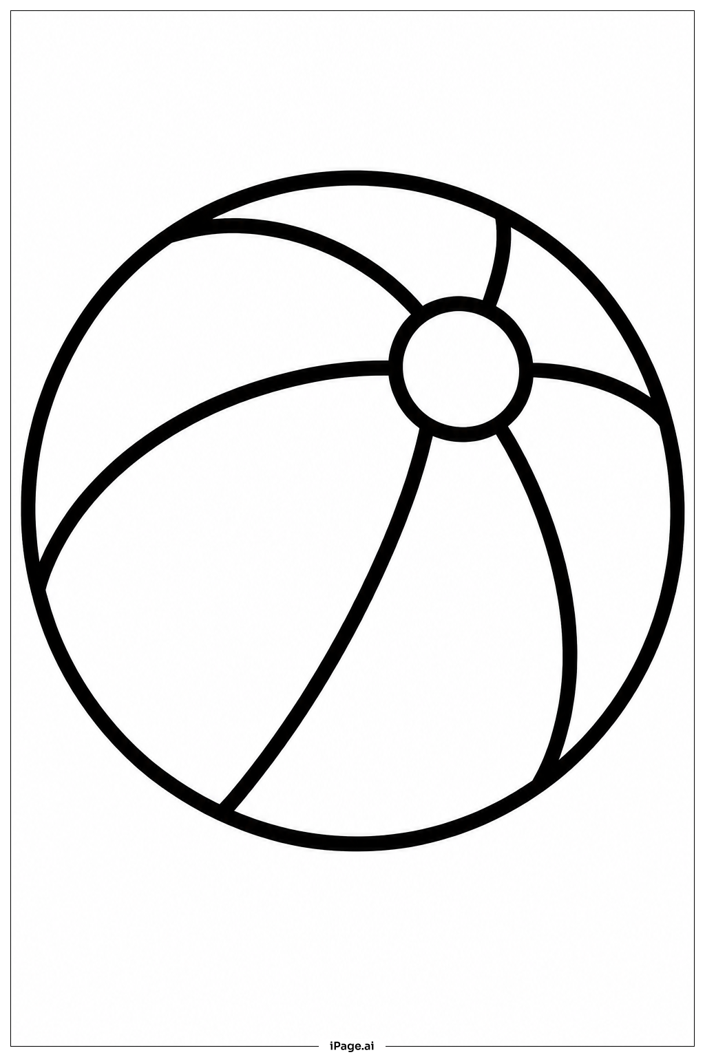 Large Beach Ball Coloring Page