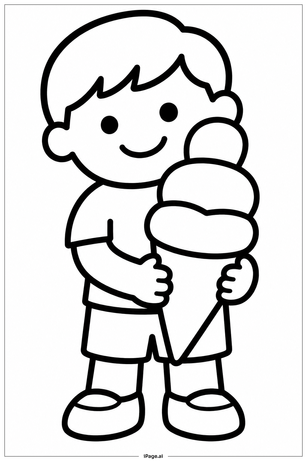 学年最終日のアイスクリームの塗り絵ページ