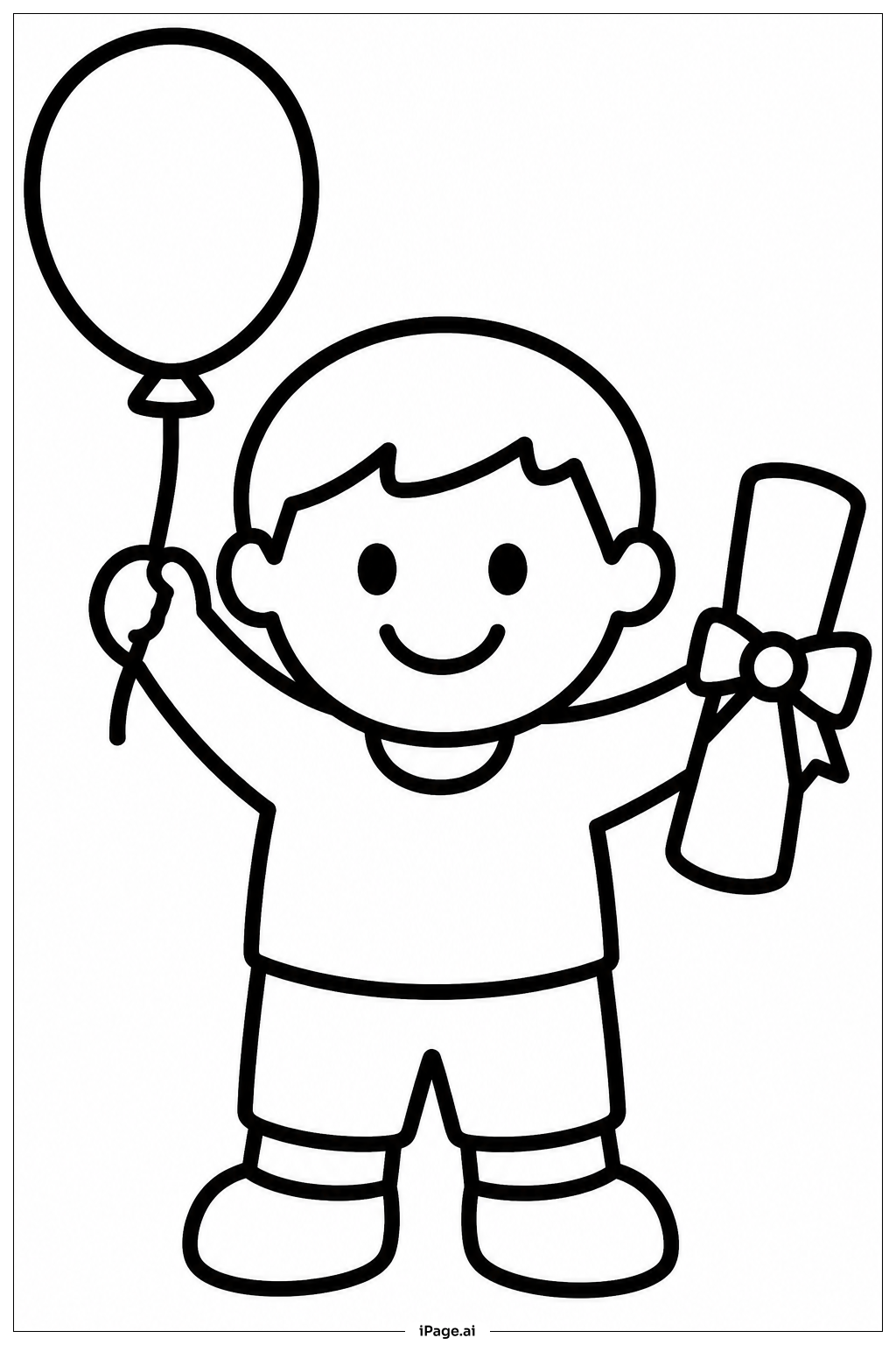 学年最終日の喜ぶ子どもの塗り絵ページ