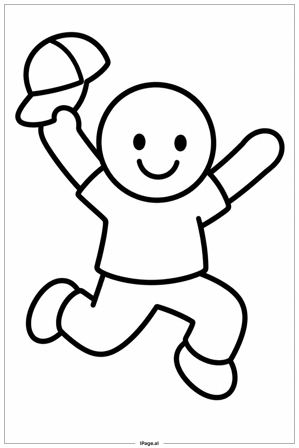 終業式ジャンプする子どもの塗り絵ページ