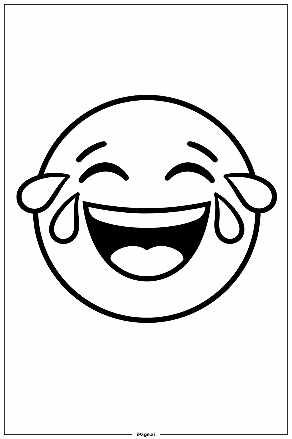  Page de coloriage Émoji Rieur 