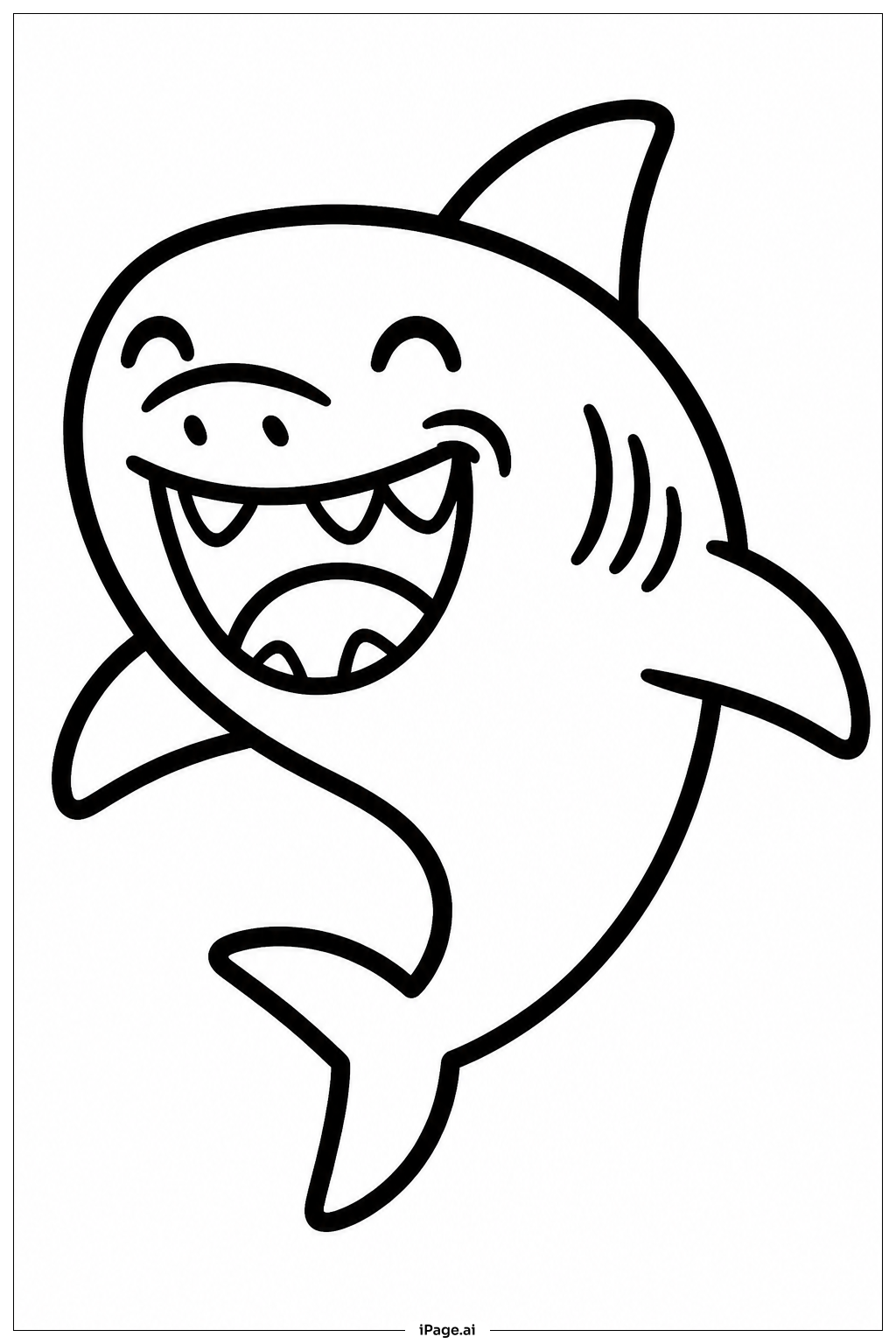  Laughing Shark Coloring Page 