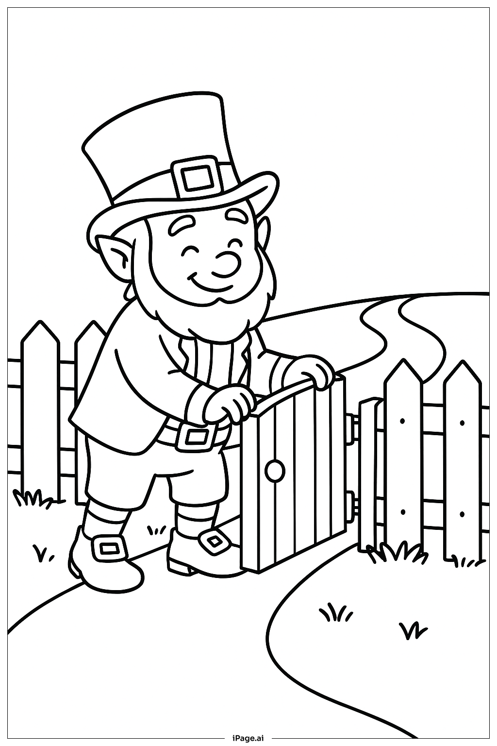  门口的小精灵填色页 