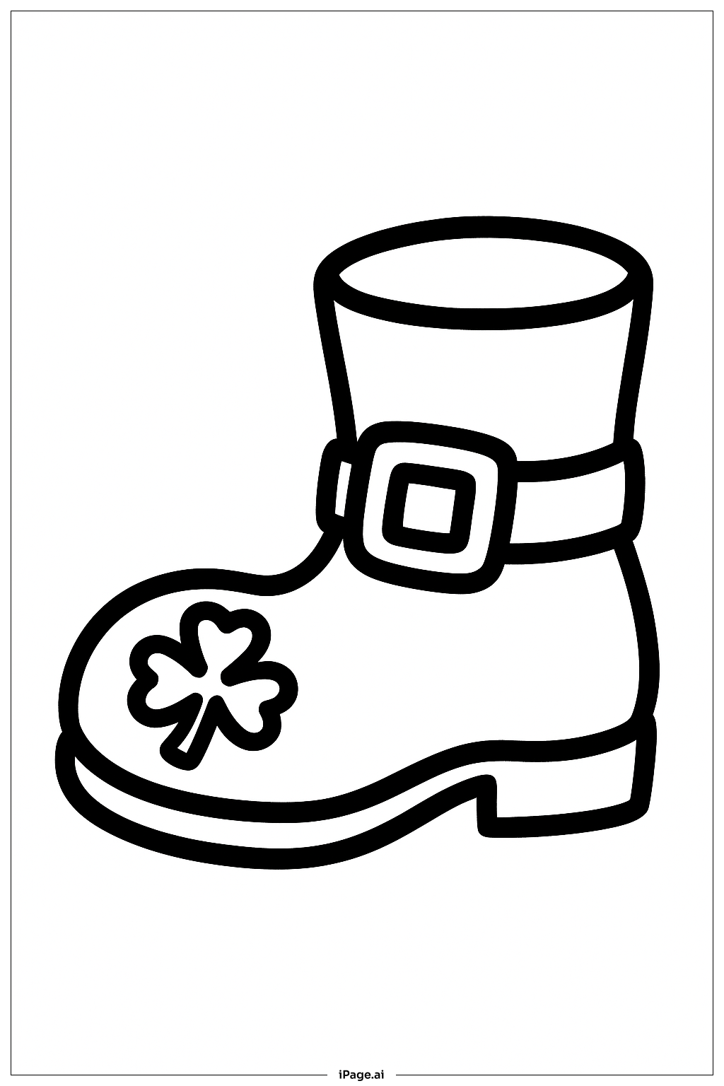  Leprechaun Boot St. Patrick's Day Coloring Page 