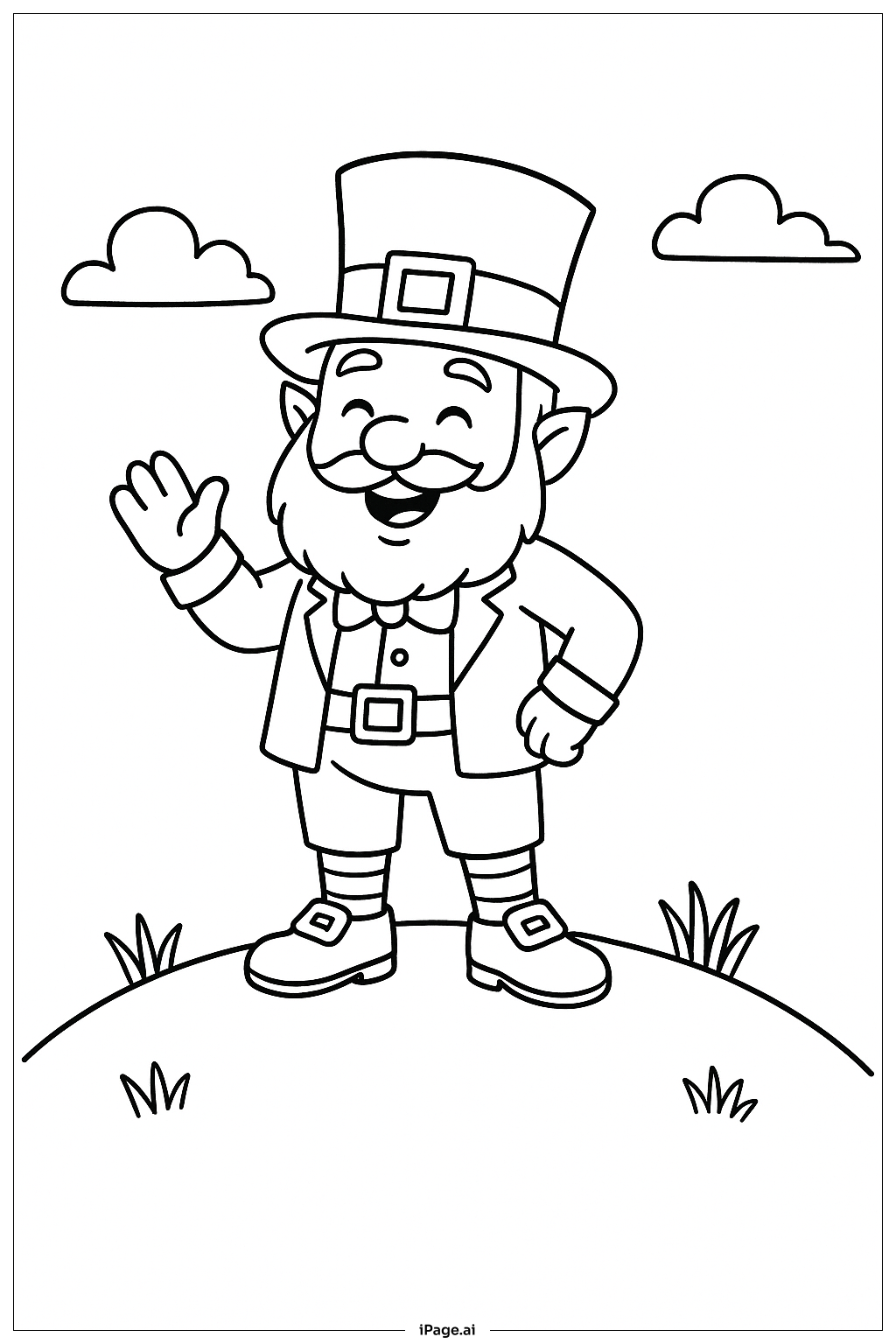  山丘上的小妖精填色页 