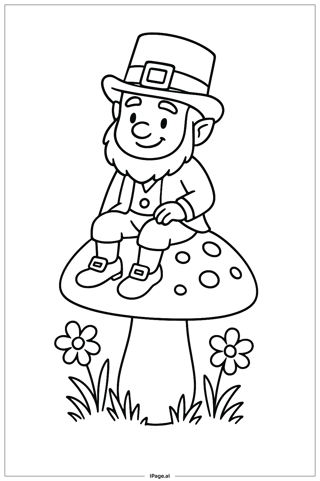  蘑菇上的小妖精填色页 