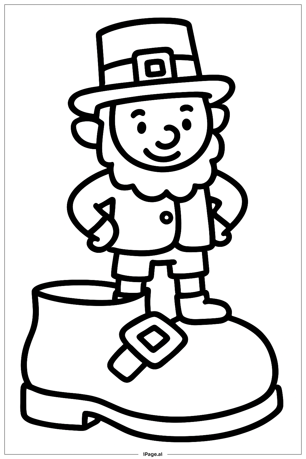  Página para colorear de Duende en Zapato 