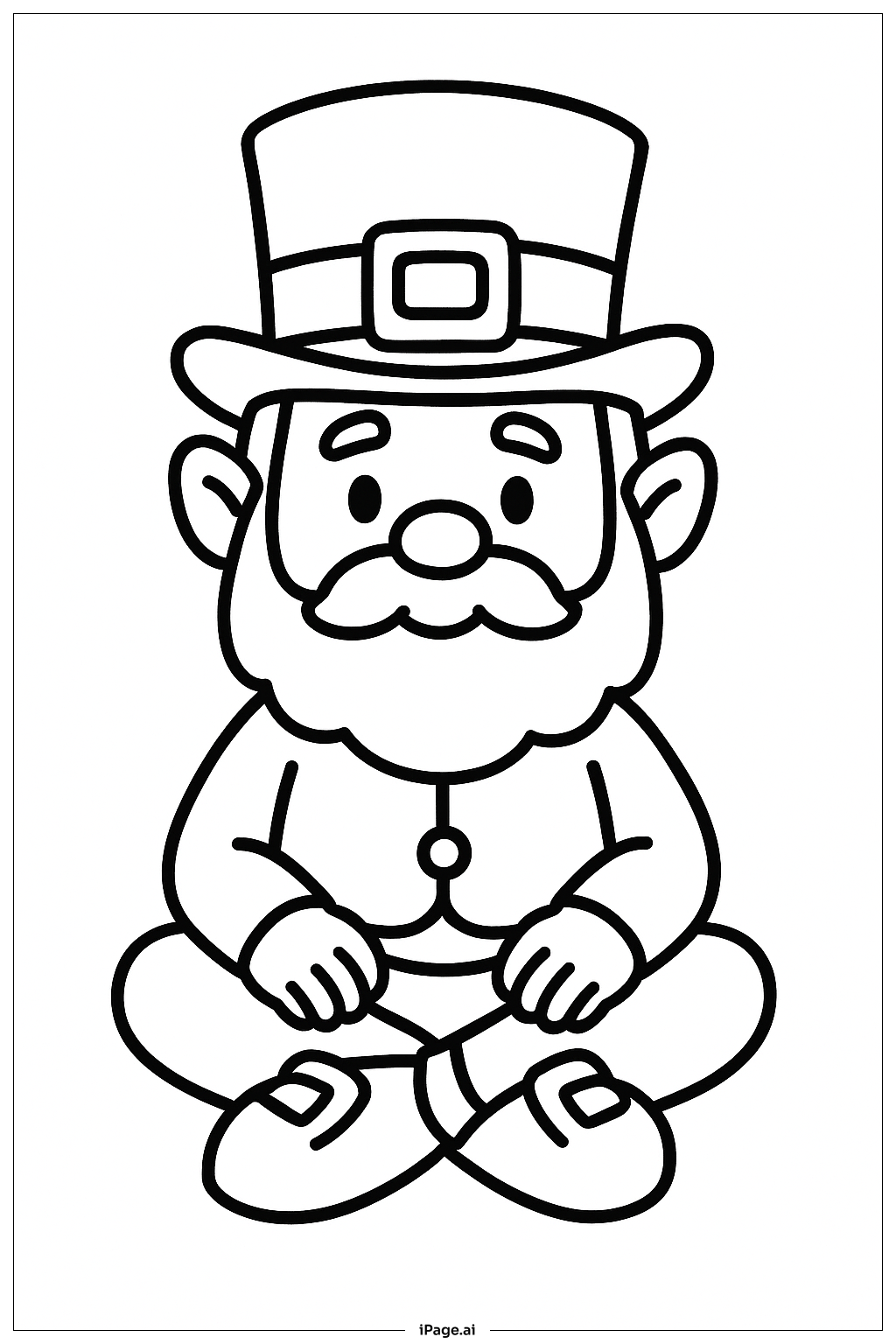  Página para colorear de Duende sentado 