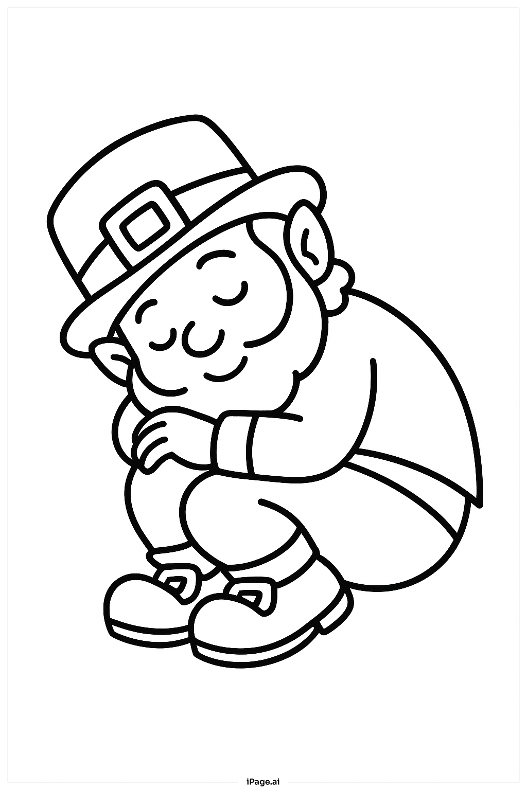  Página para colorear de Duende Durmiendo 