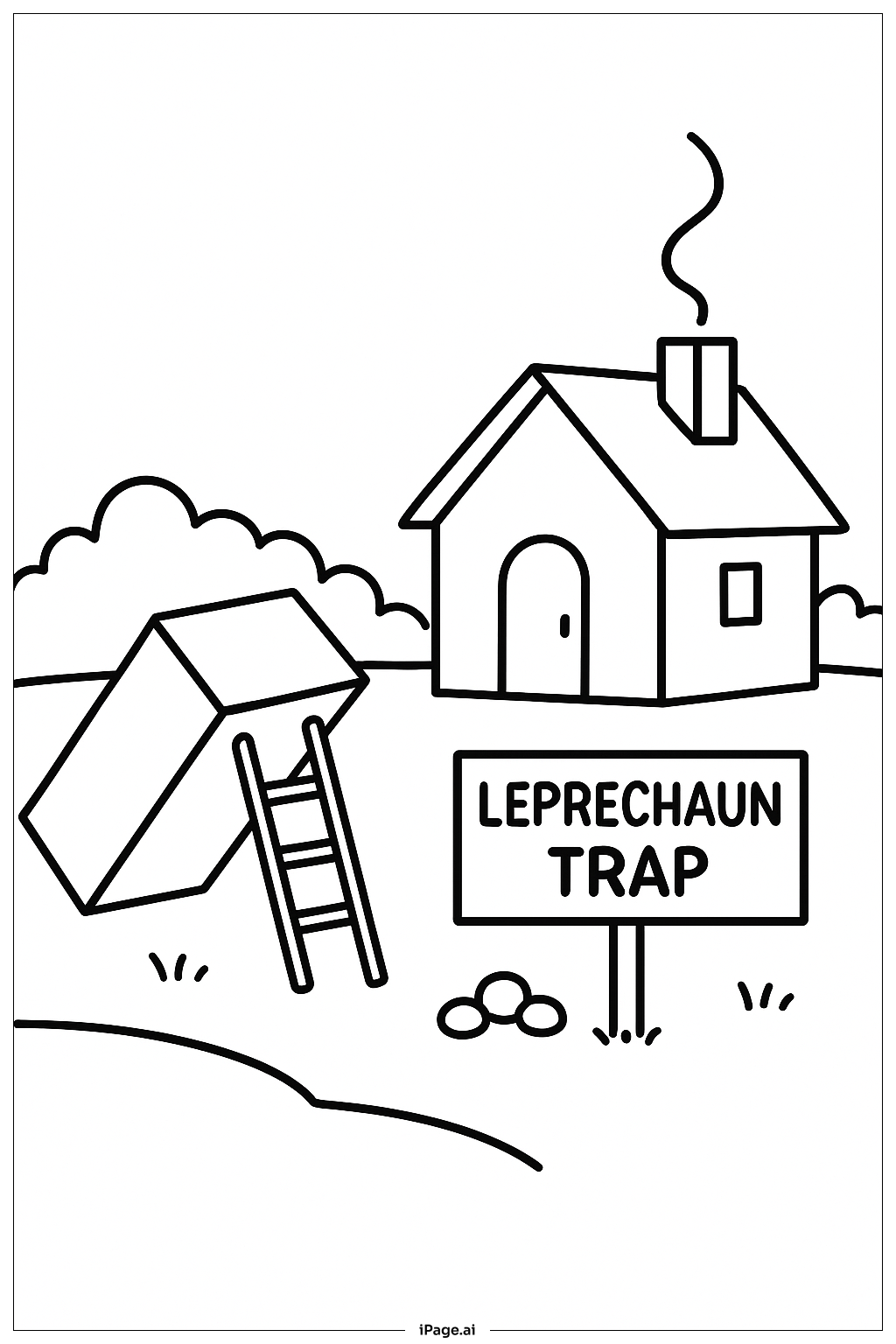 Leprechaun Trap By Cottage Coloring Page (Free PDF&PNG Printable)
