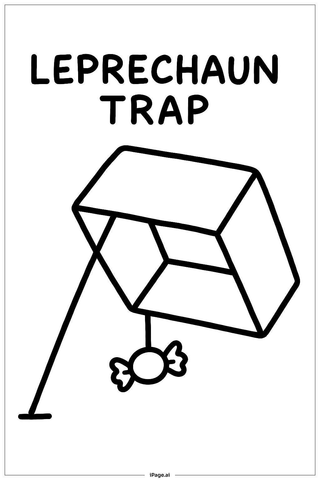 Leprechaun Trap Candy Trap Coloring Page