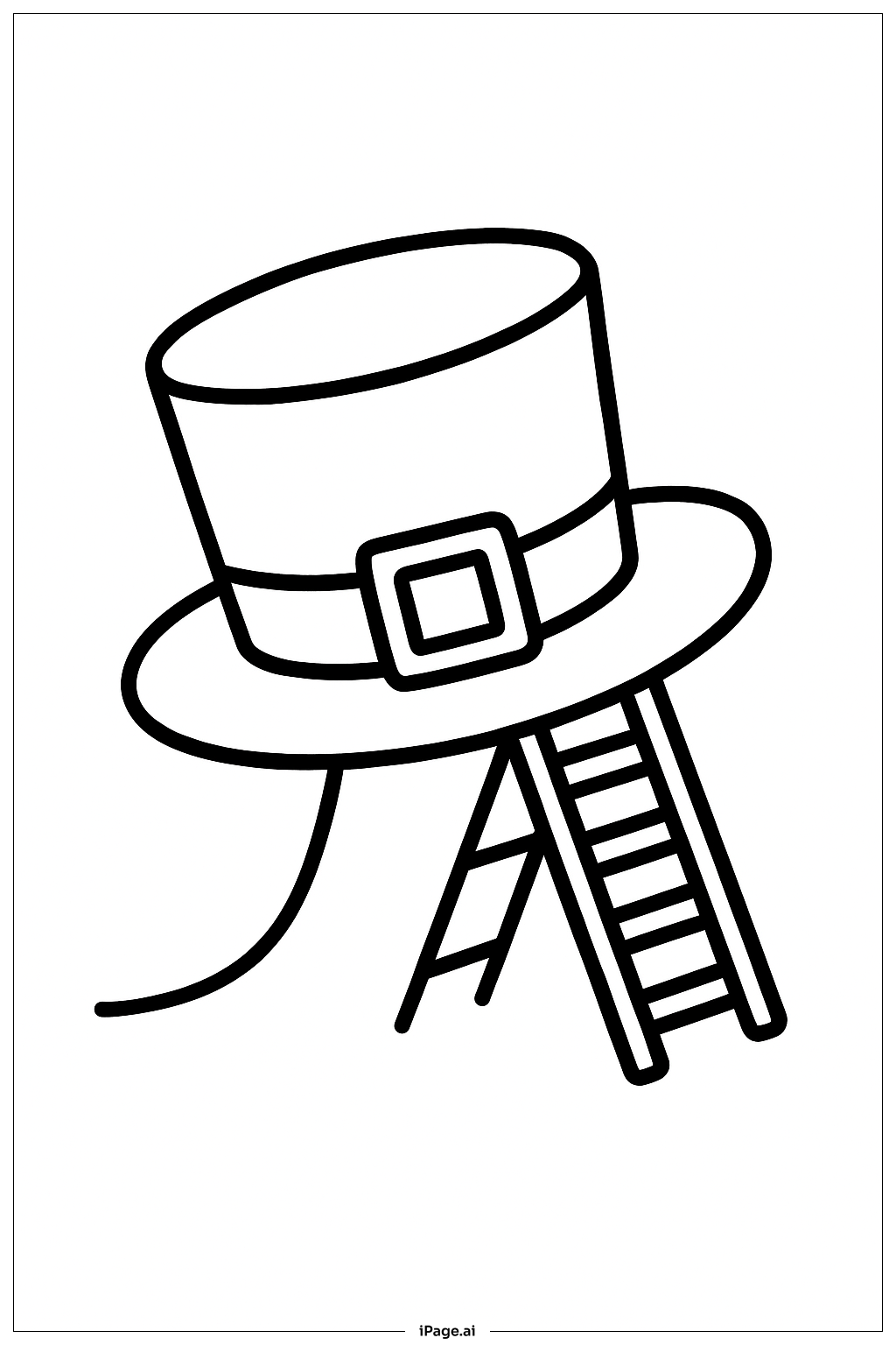 Leprechaun Trap Hat Ladder Coloring Page