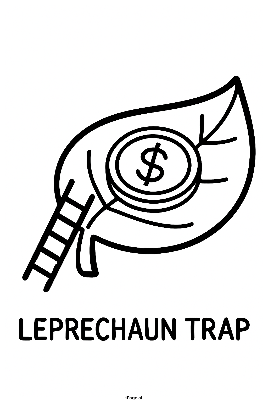 Leprechaun Trap Leaf Bed Coloring Page