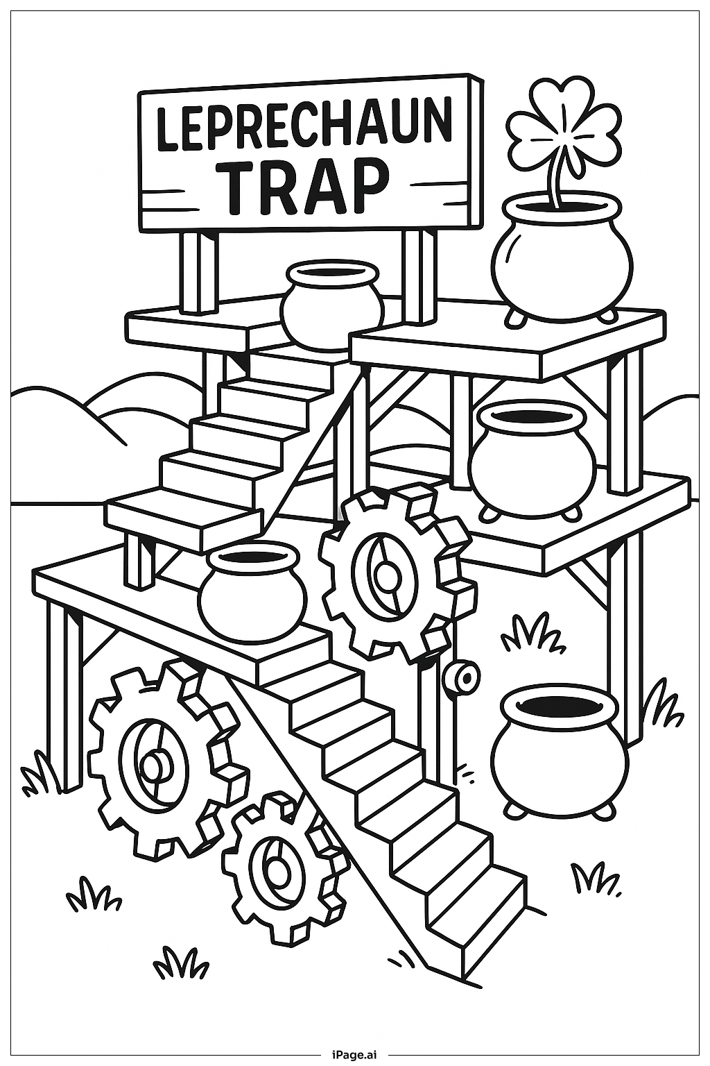 Trang tô màu Bẫy Leprechaun Đa Tầng