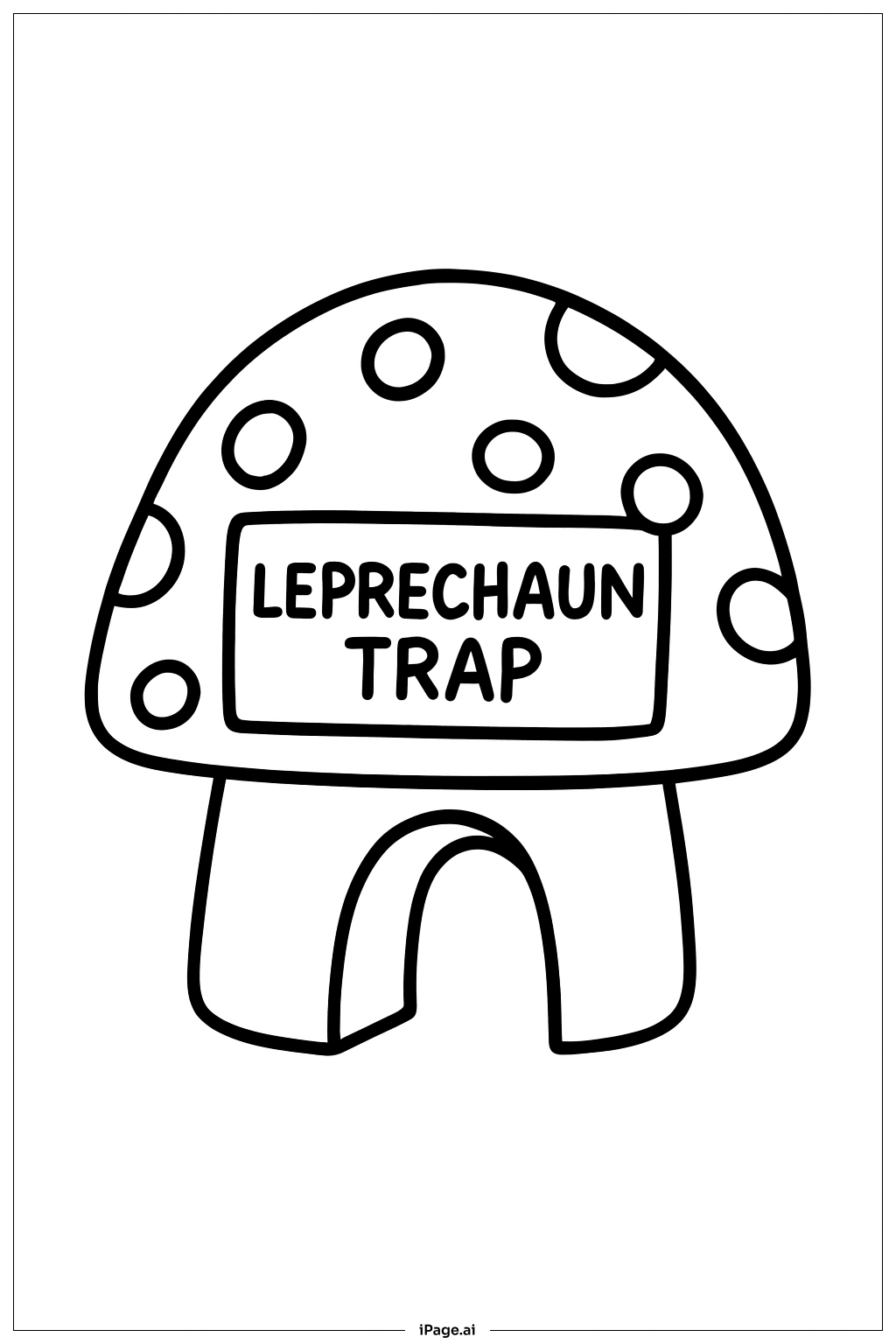 Leprechaun Trap Mushroom Cap Coloring Page