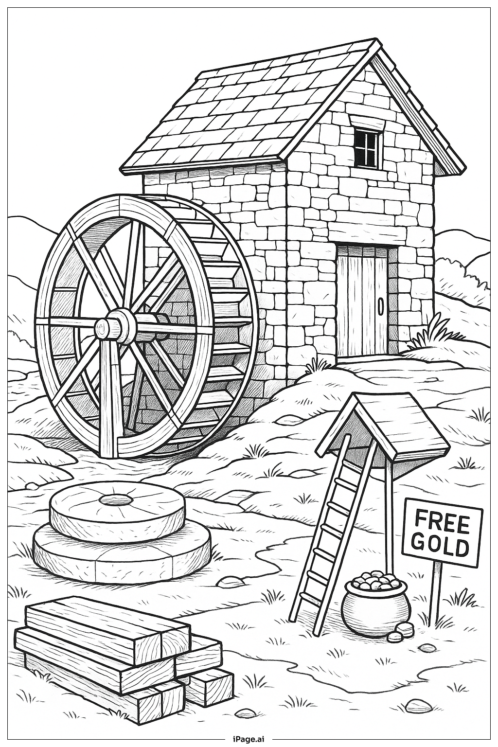 Leprechaun Trap Old Mill Plan Coloring Page
