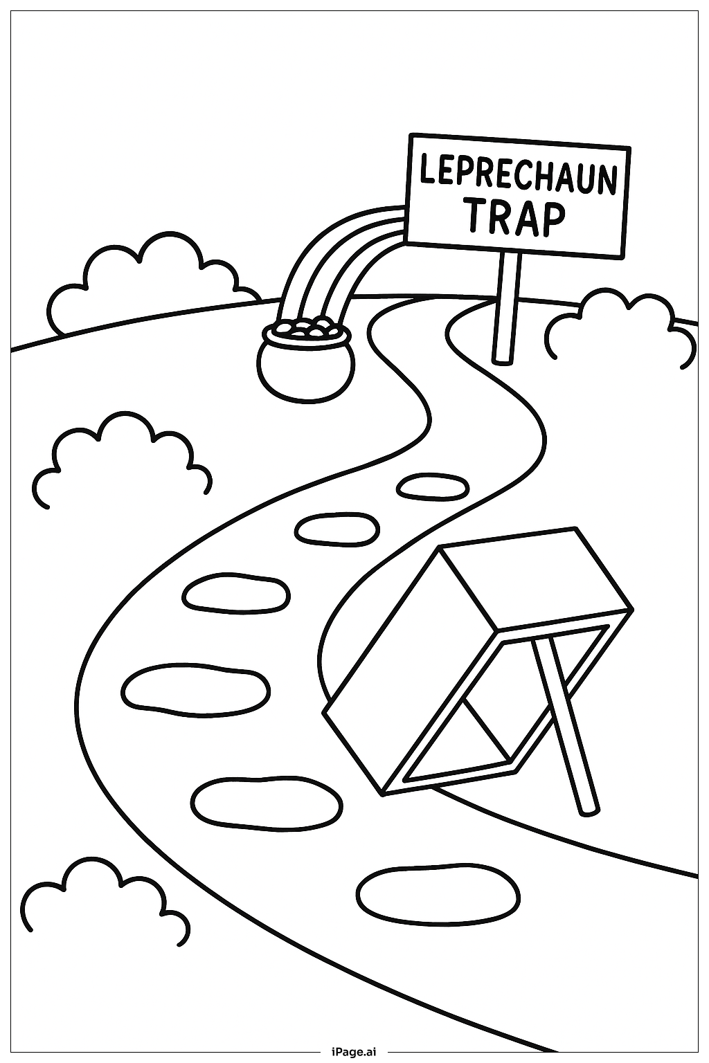 Página para colorir de Armadilha para Duende no Caminho