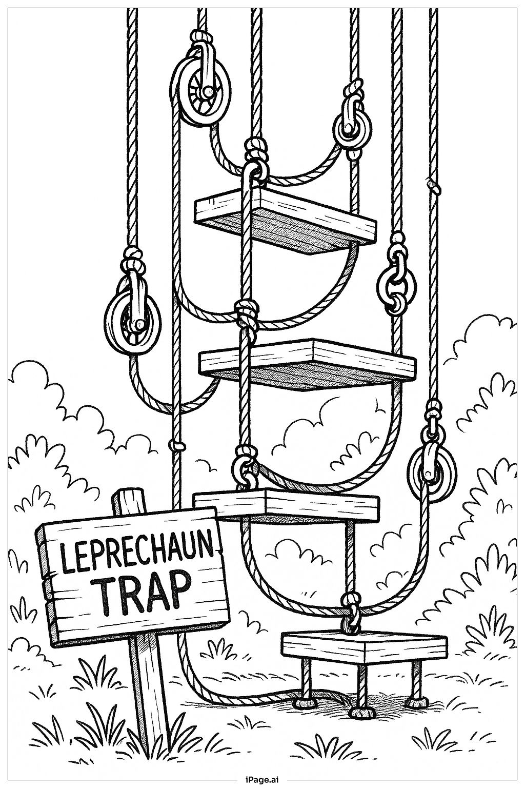 레프러컨 덫 쌓인 밧줄 색칠공부 페이지