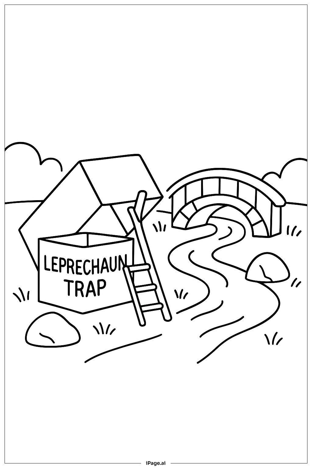 Página para colorir de Armadilha de Duende com Ponte