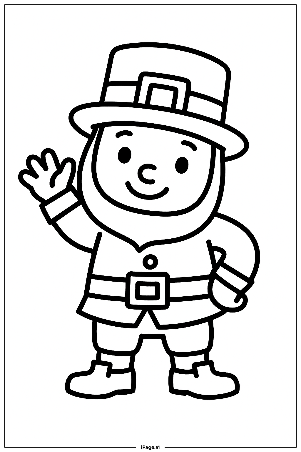  Página para colorear de Duende saludando 