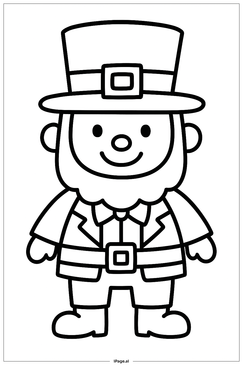  Página para colorear de Duende con Sombrero 