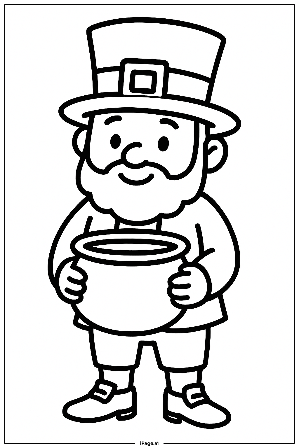  Página para colorear de Duende con Olla 