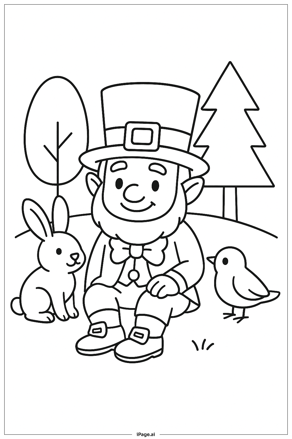 带有森林动物的妖精