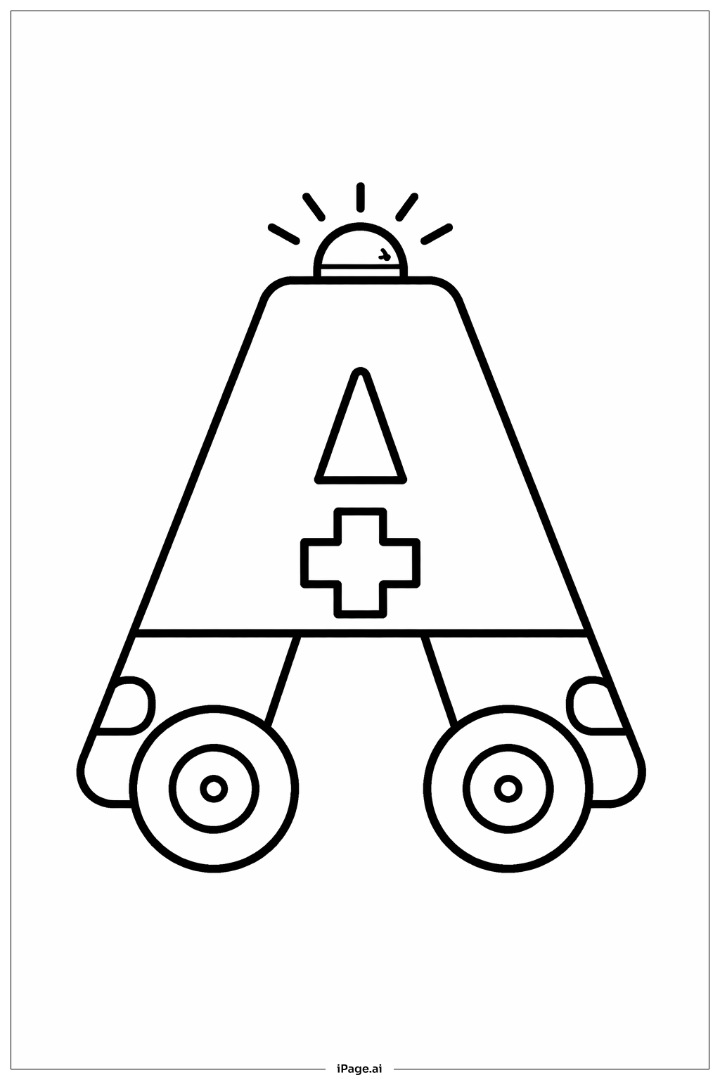 Letter A Ambulance Coloring Page