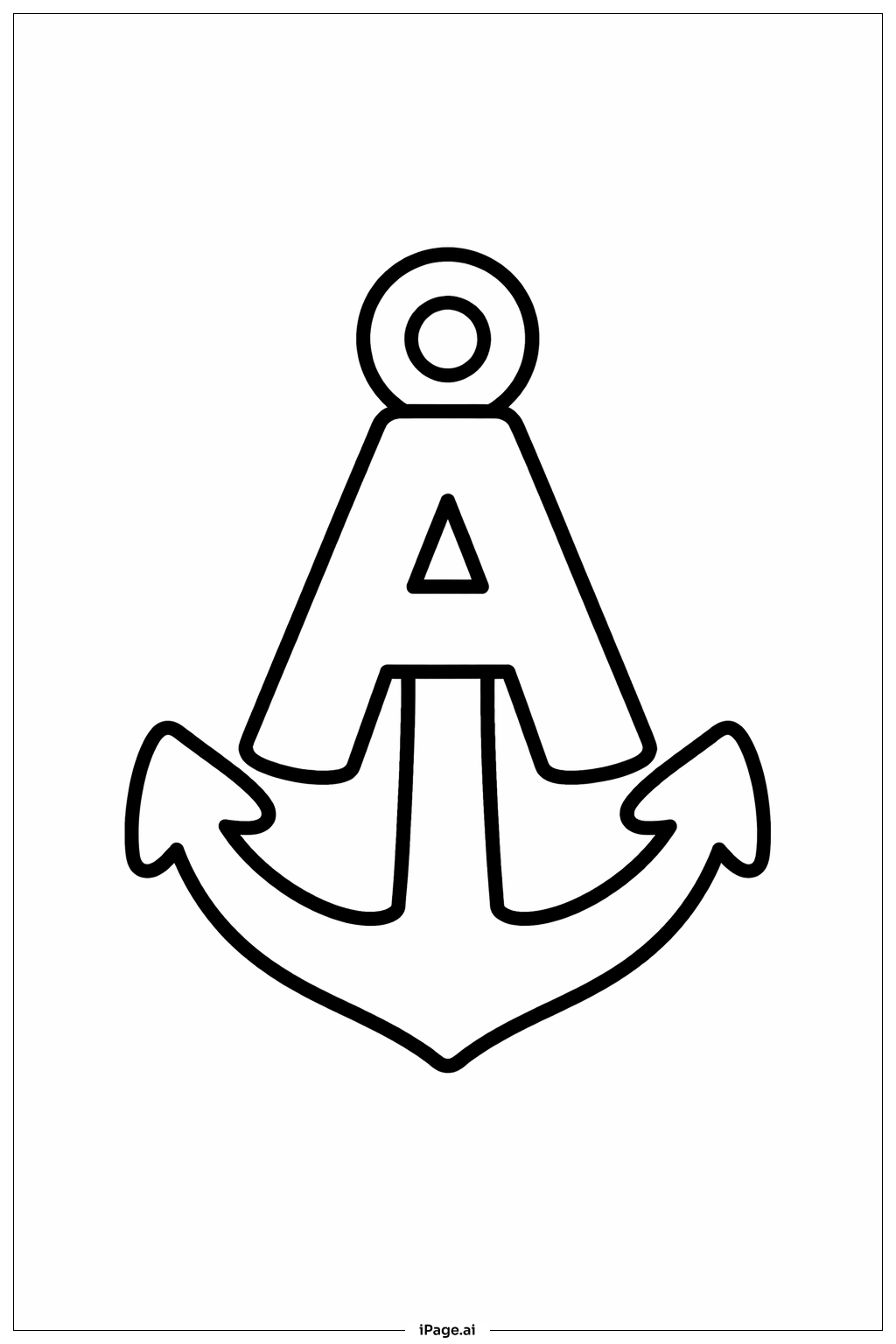 Letter A Anchor Coloring Page