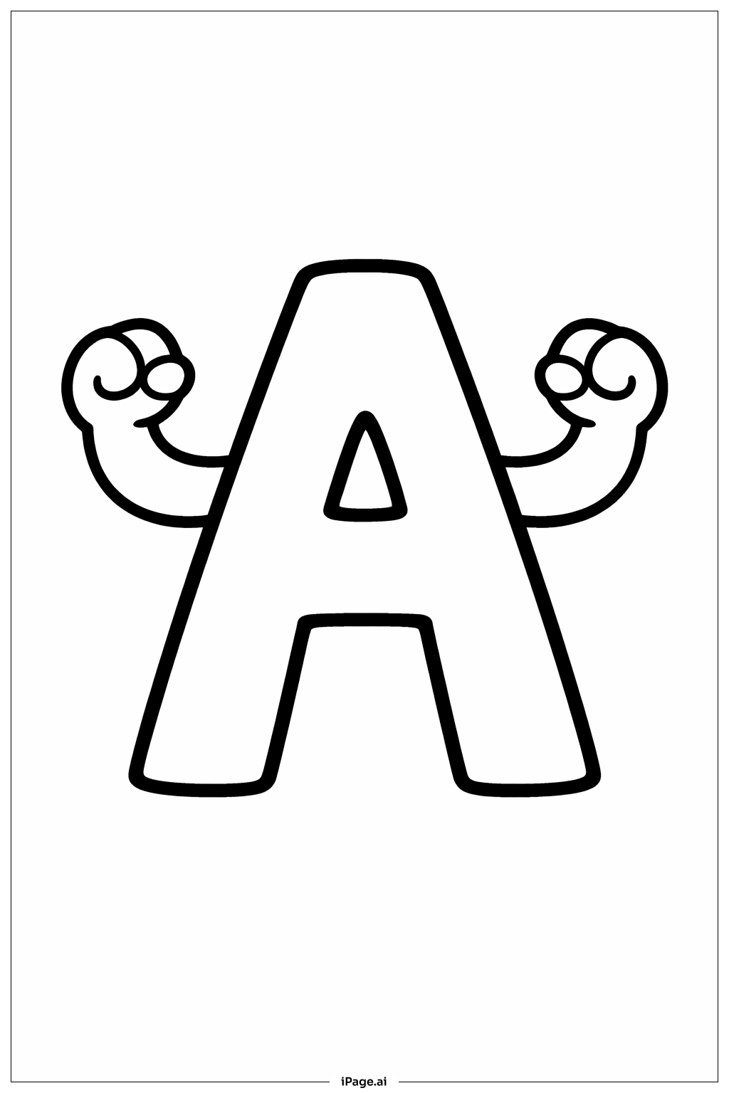 Letter A Arm Coloring Page