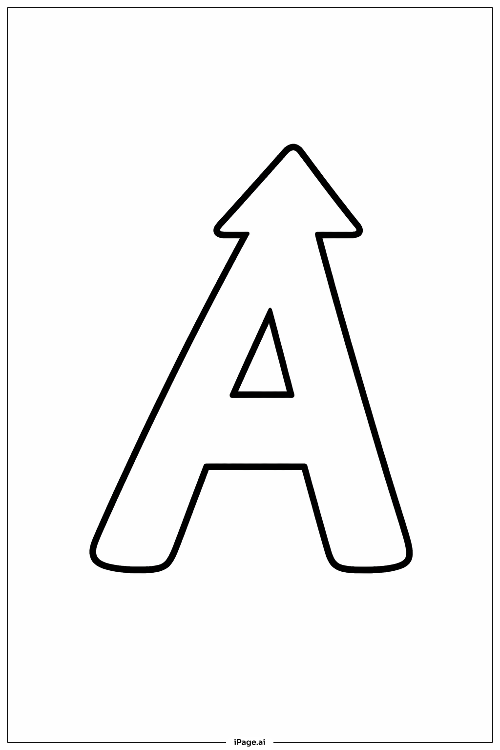 Letter A Arrow Coloring Page