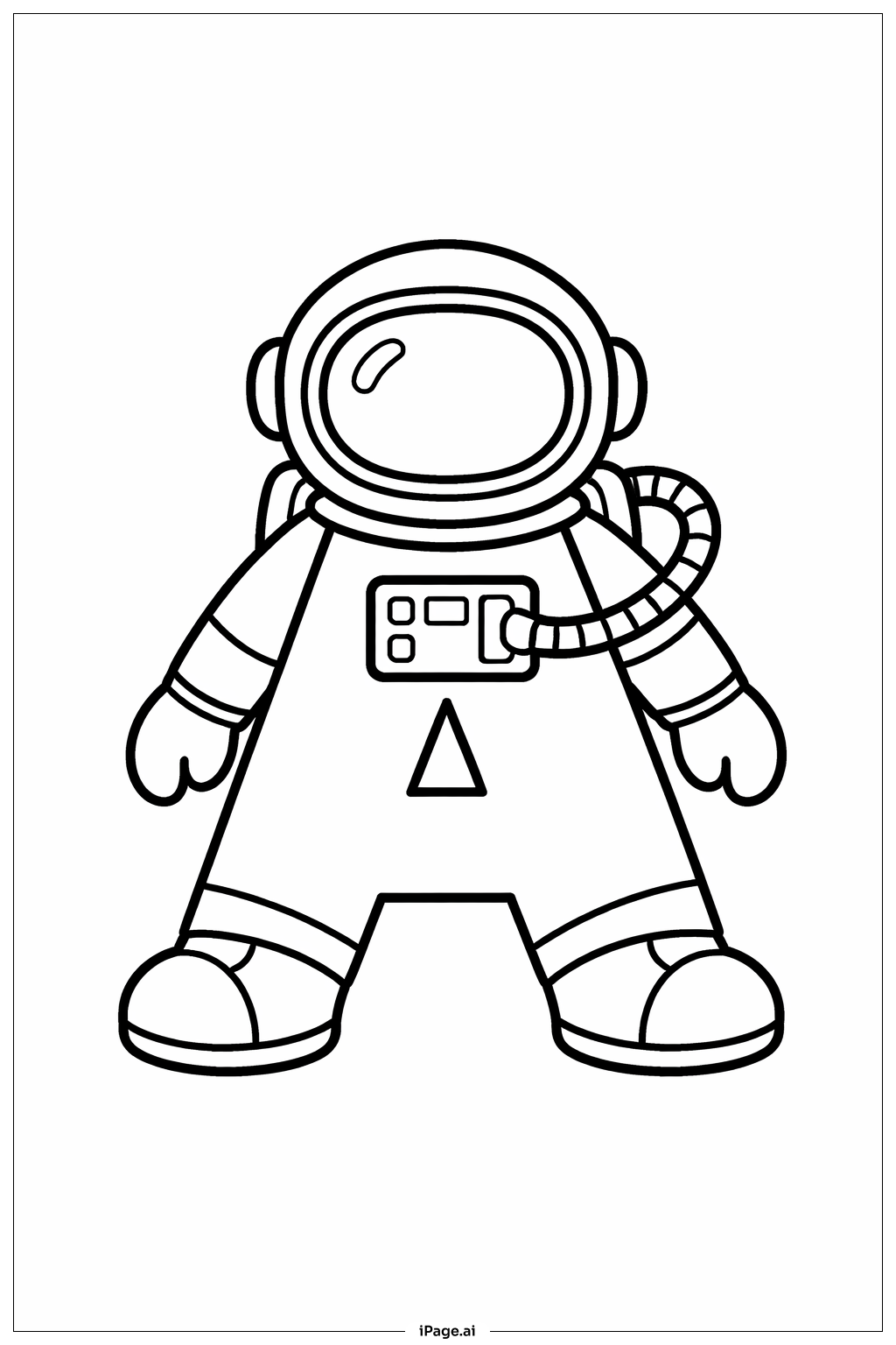 Letter A Astronaut Coloring Page