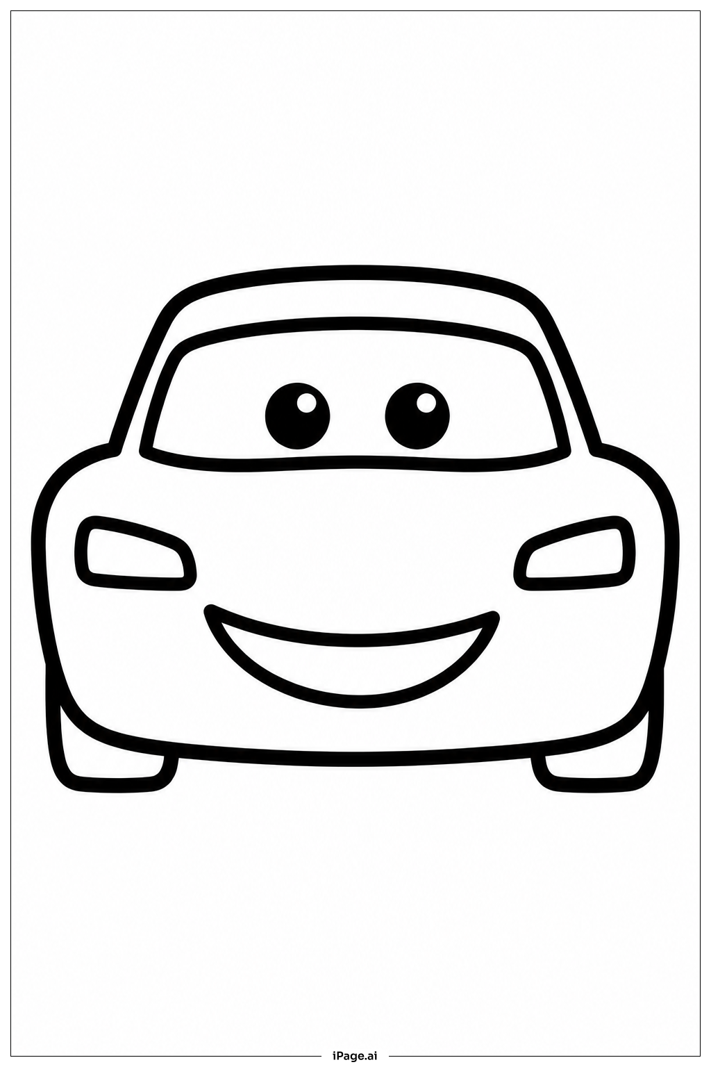 라이트닝 맥퀸 심플 스마일 색칠공부 페이지