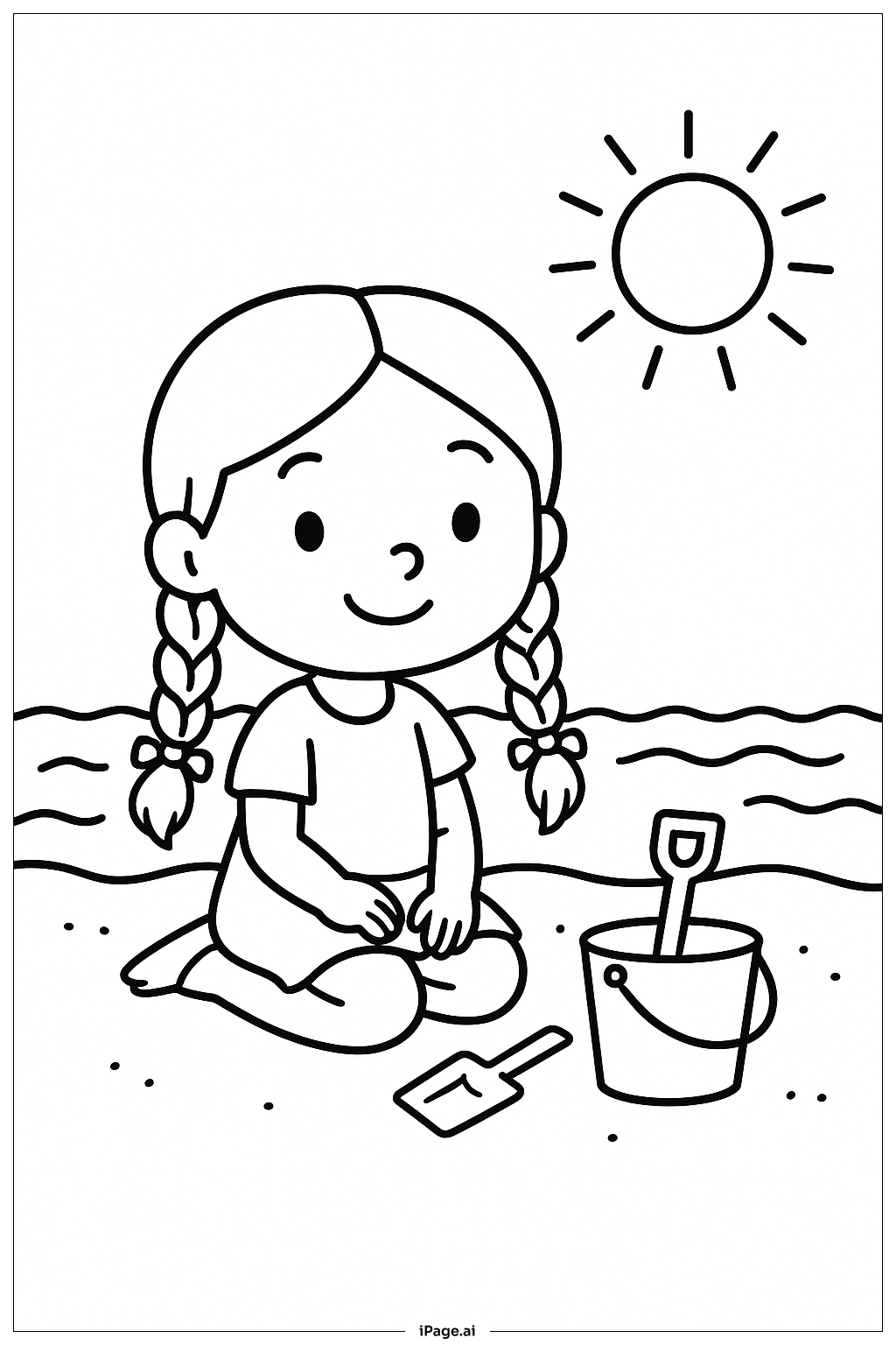  Lily Love Braids At Beach Coloring Page 