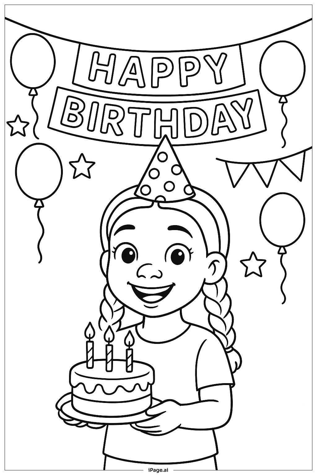 Lily Love Braids At Birthday Coloring Page 