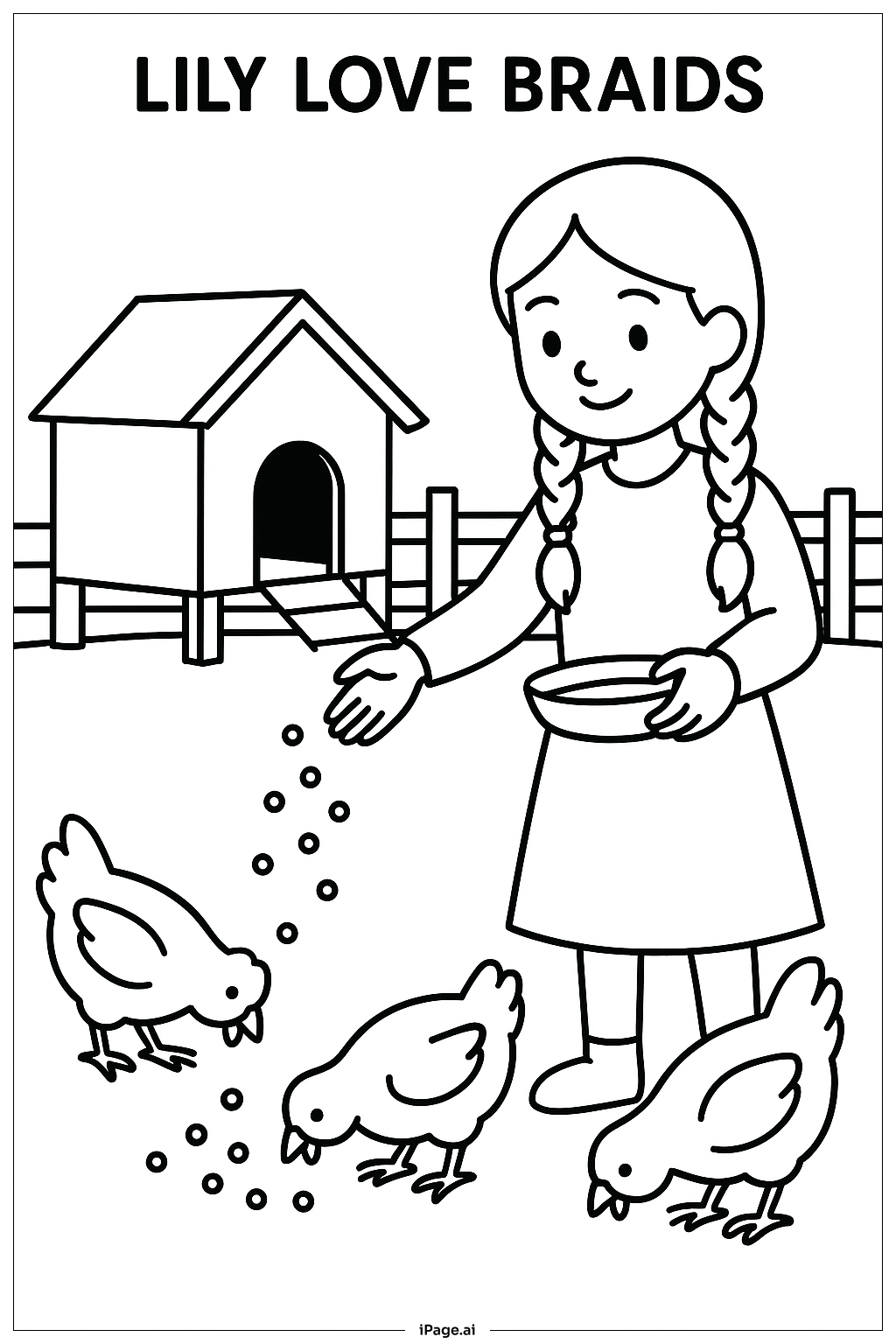  Lily Love Braids At Farm Coloring Page 