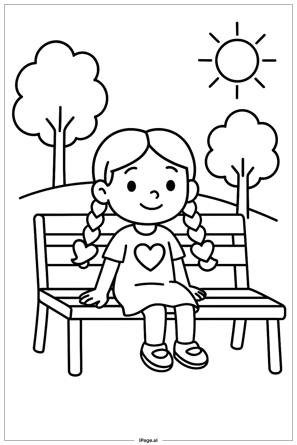  Lily Love Braids At Park Coloring Page 