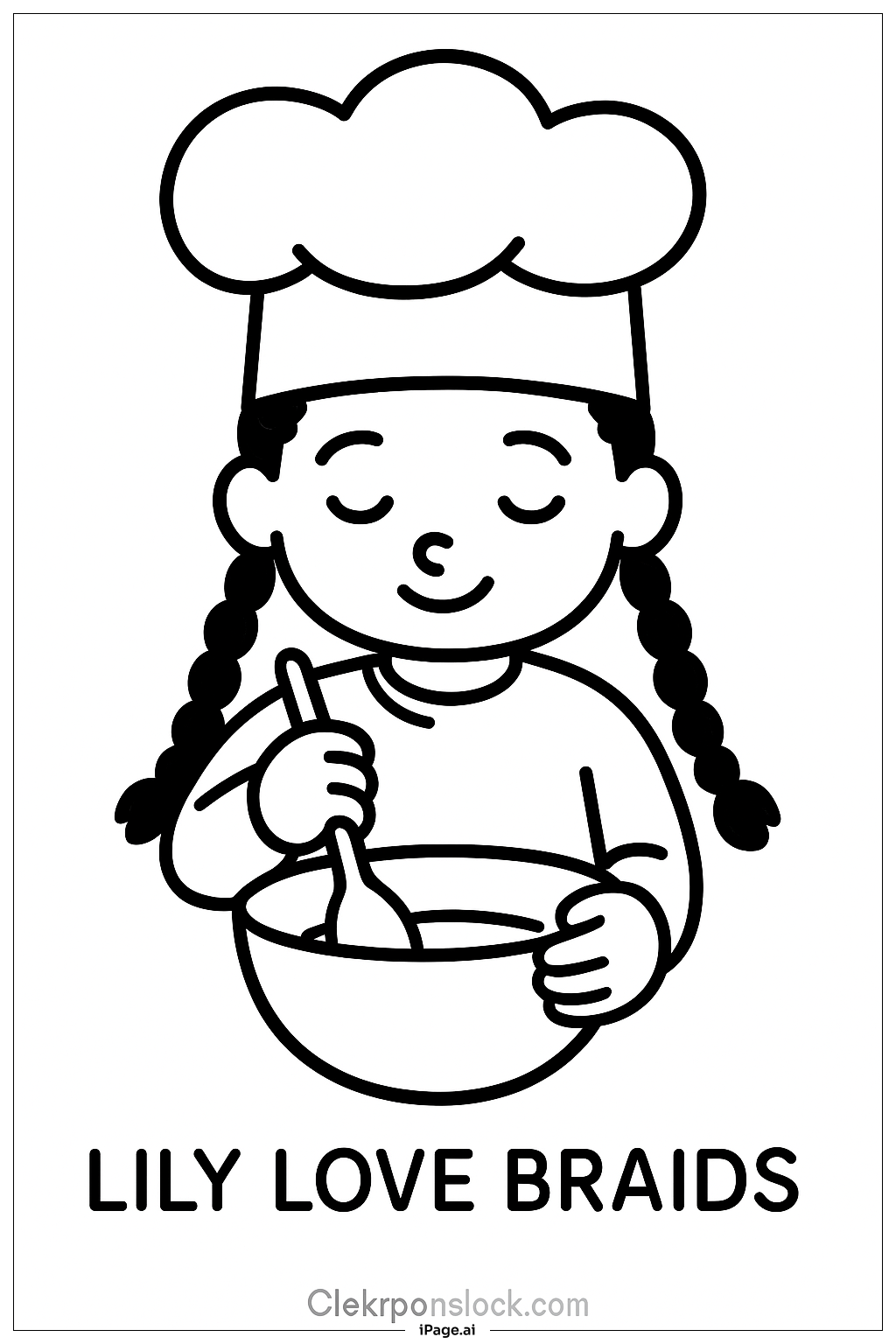  Lily Love Braids Baking Coloring Page 