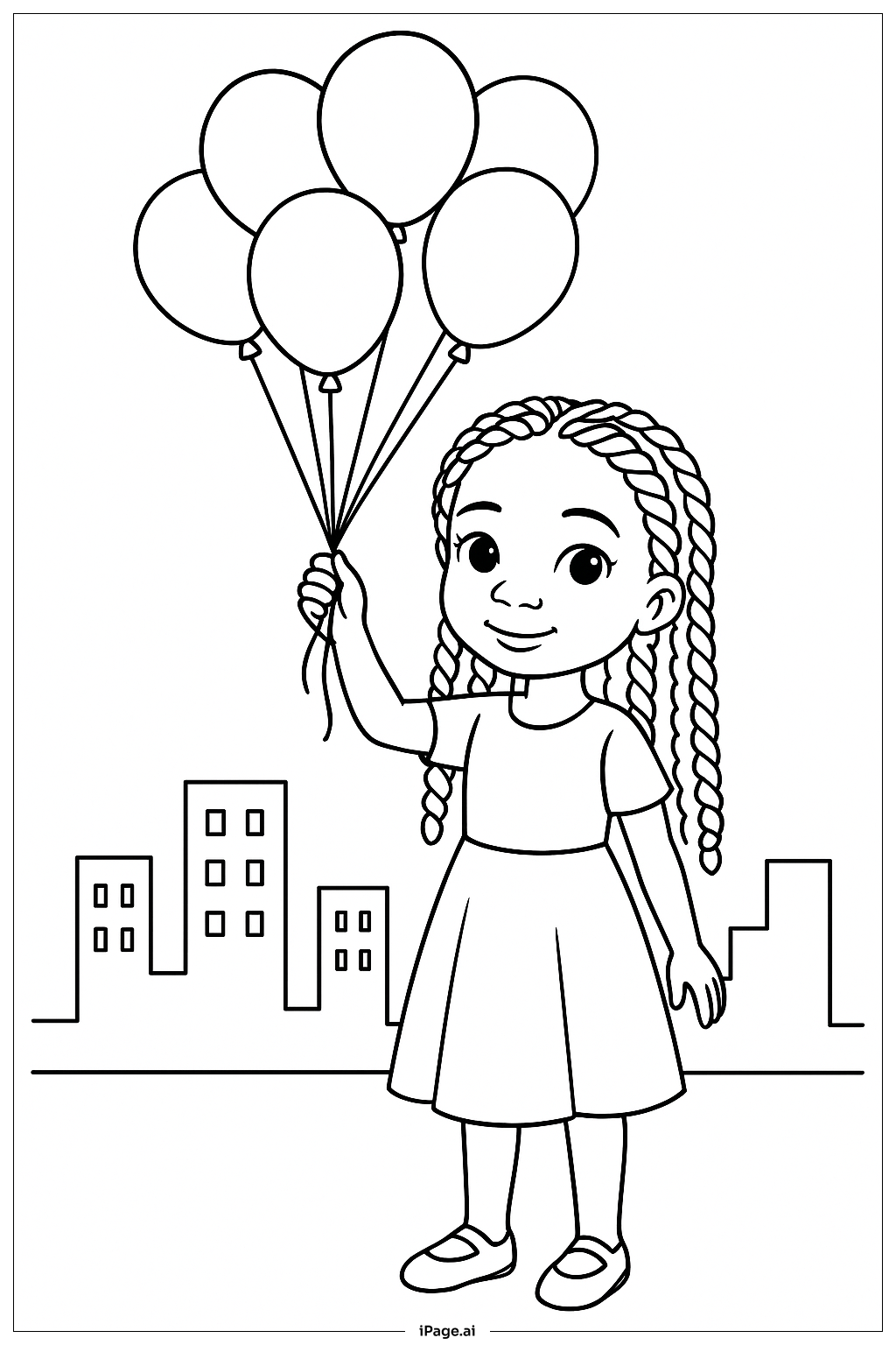  Lily Love Braids Balloon Ride Coloring Page 