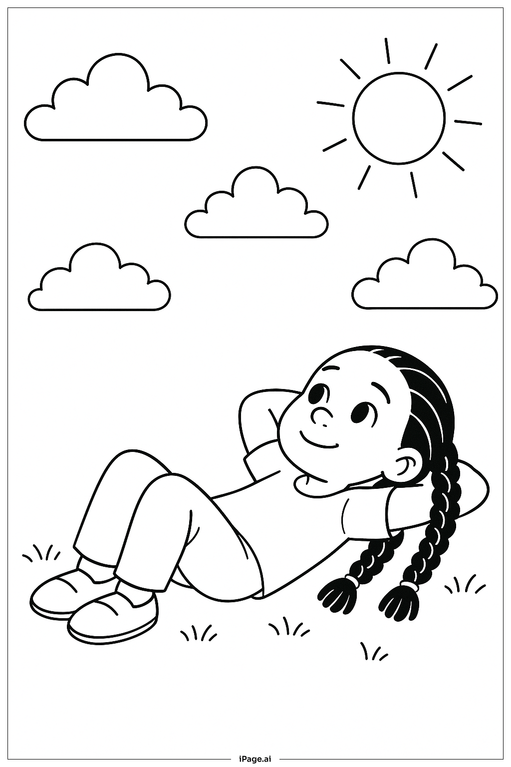  Lily Love Braids Cloud Gazing Coloring Page 
