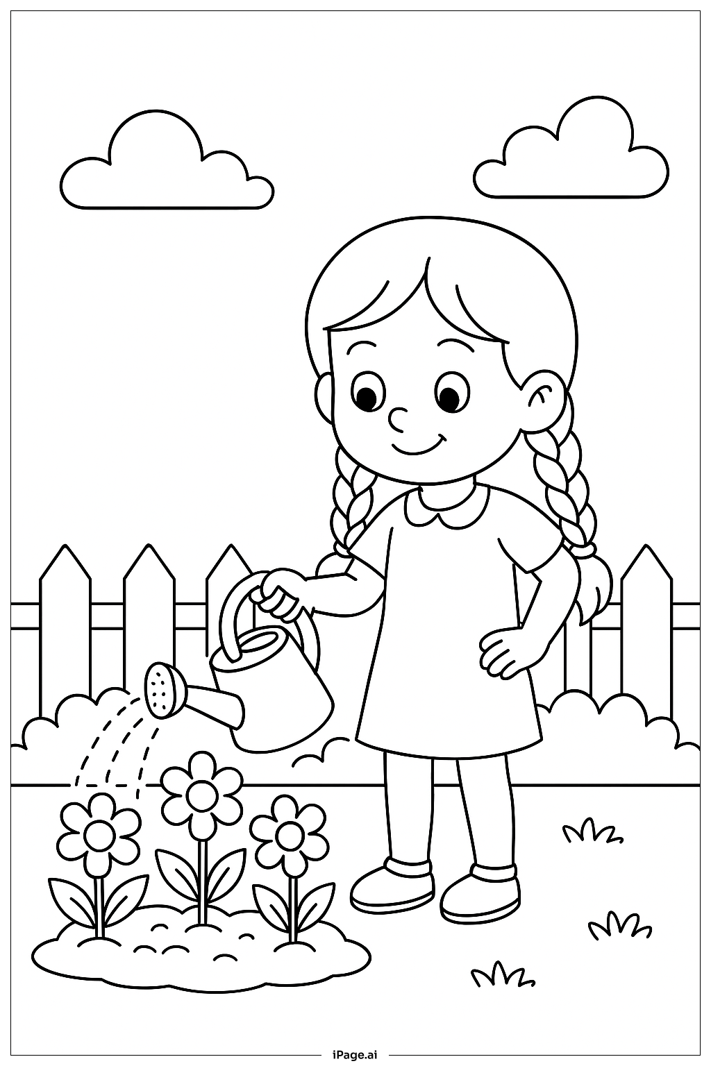  Lily Love Braids Gardening Coloring Page 