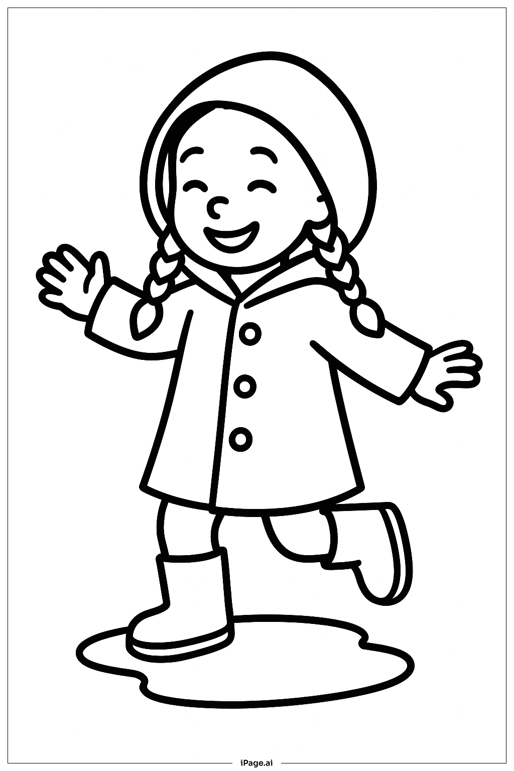  Lily Love Braids In Raincoat Coloring Page 