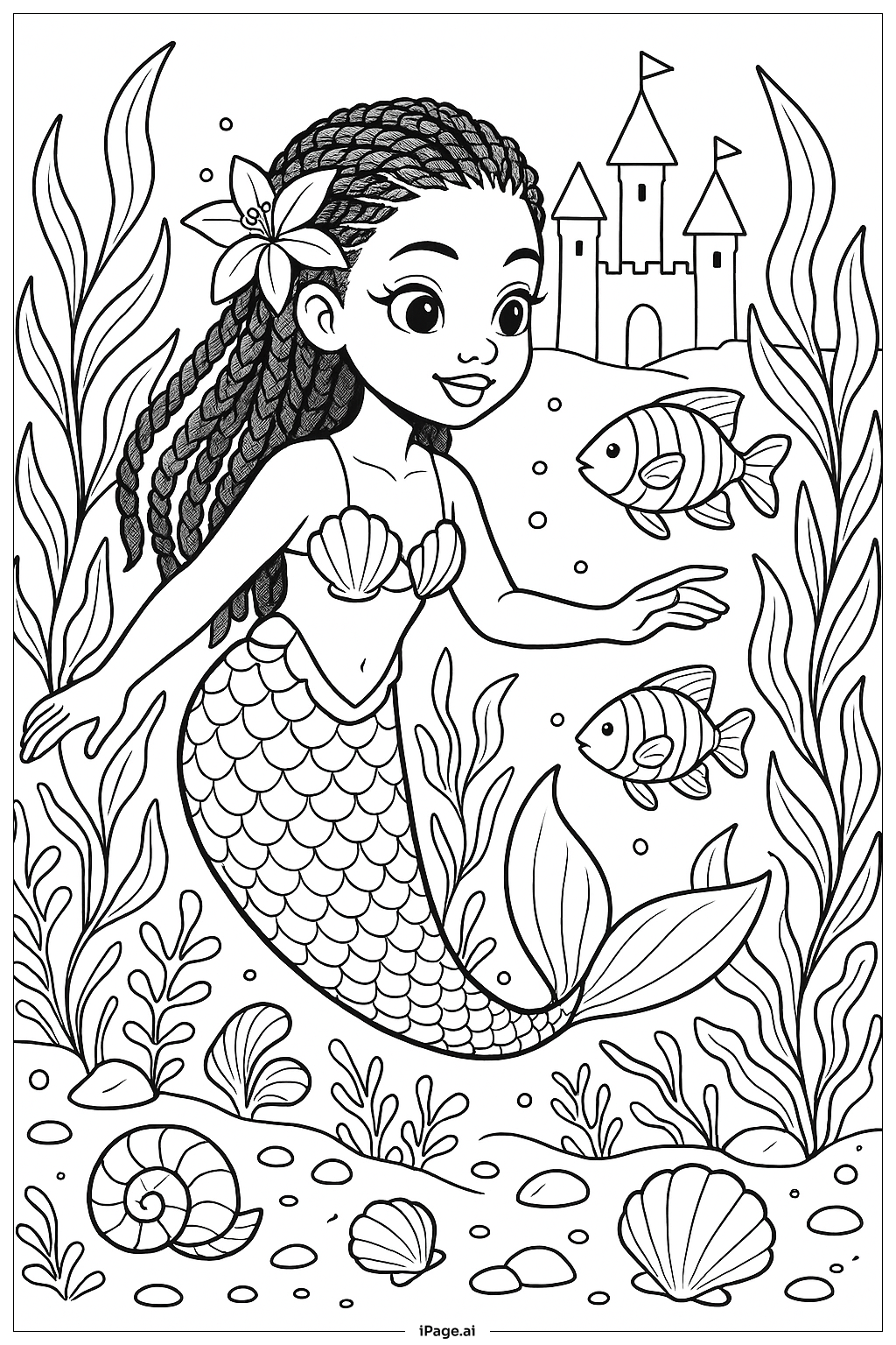  Lily Love Braids Mermaid Adventure Coloring Page 