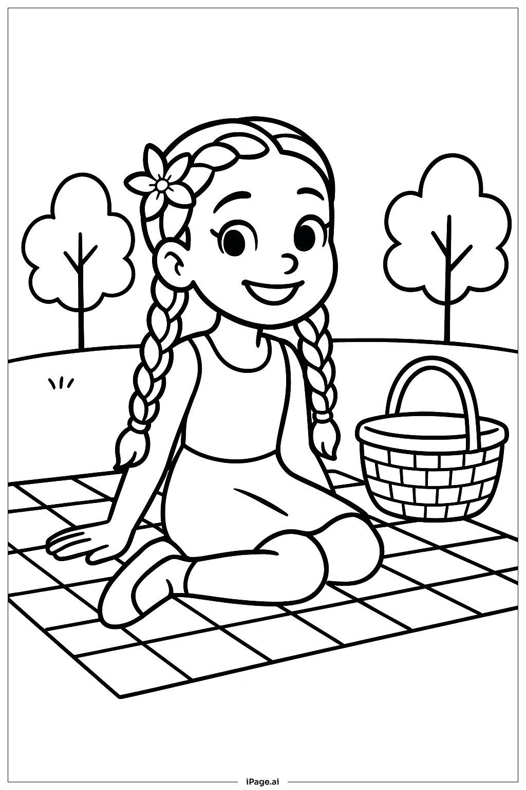 Lily Love Braids On Picnic Coloring Page 